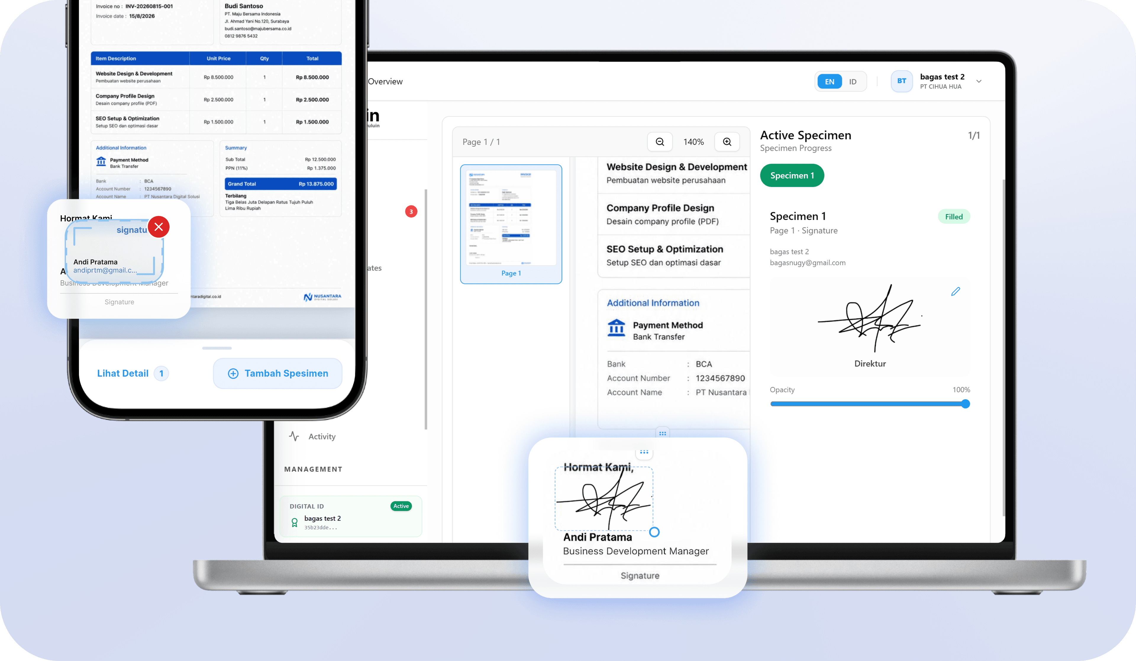 Sign and manage documents securely with electronic signatures.