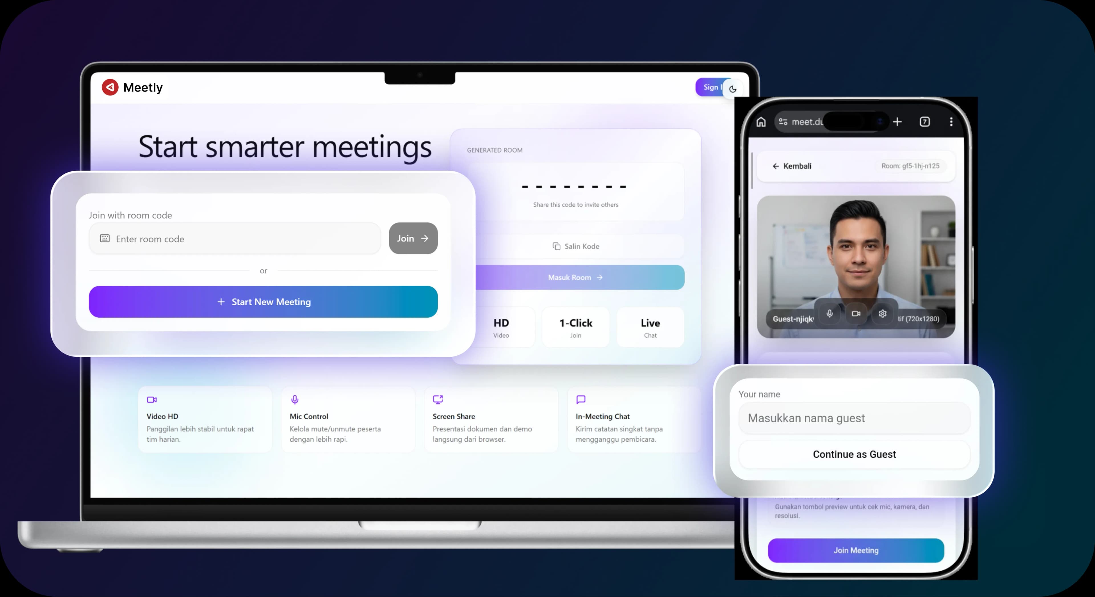 Pratinjau aplikasi Meetings by Duluin